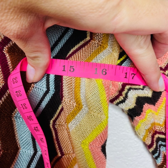 Missoni Sweater Cardigan Womens Sz Medium Y2K Button down vneck chevron - Picture 4 of 9